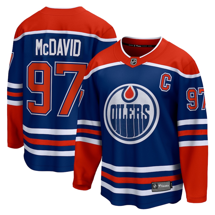 Men's Edmonton Oilers Connor McDavid Fanatics Royal Home Breakaway Jersey - Jersey