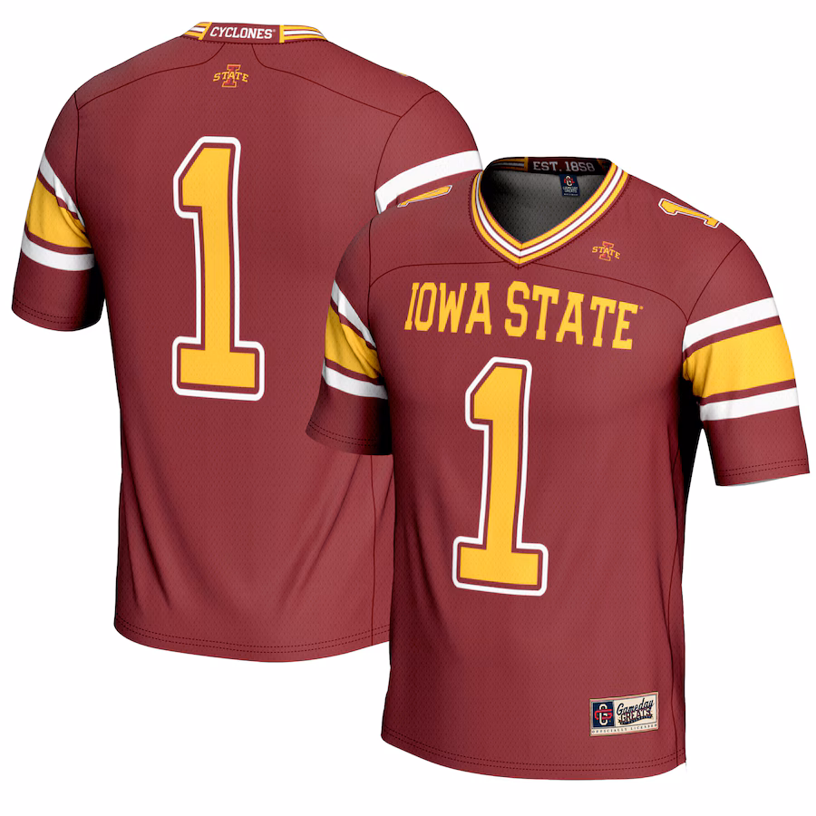 Youth GameDay Greats #1 Cardinal Iowa State Cyclones Endzone Football Jersey - Jersey