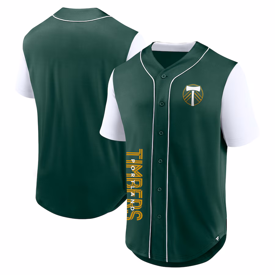 Men's Portland Timbers Fanatics Green Balance Fashion Baseball Jersey - Jersey