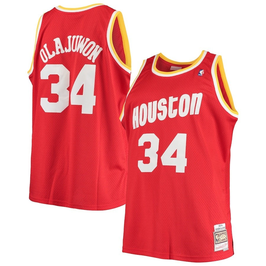 Men's Houston Rockets Hakeem Olajuwon Mitchell & Ness Red 1993/94 Big & Tall Hardwood Classics Swingman Jersey - Jersey
