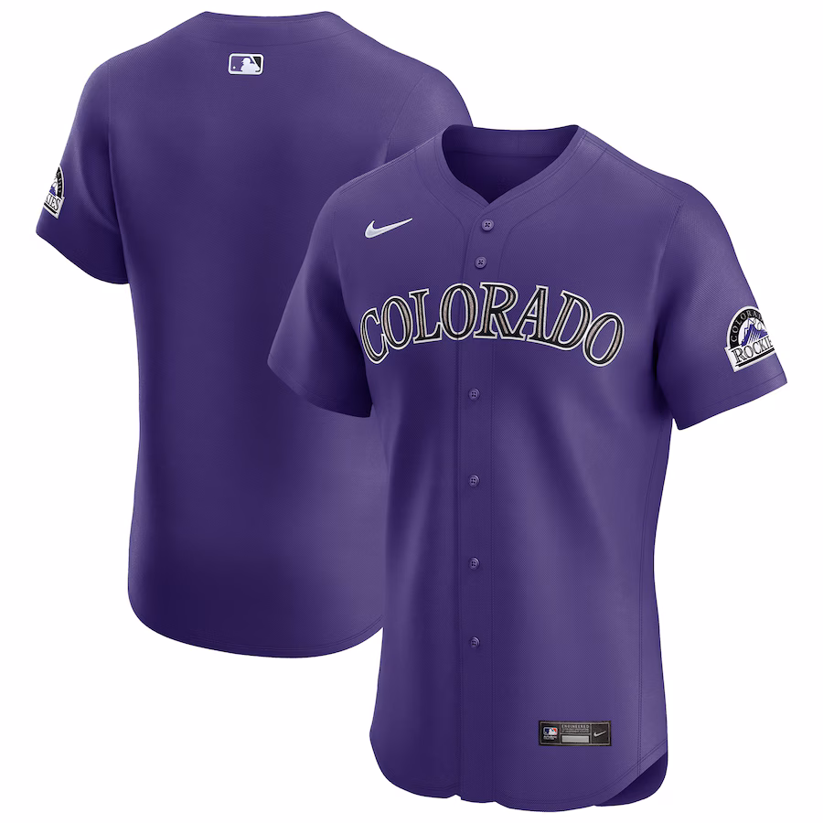 Men's Colorado Rockies Nike Purple Alternate Vapor Premier Elite Patch Jersey - Jersey