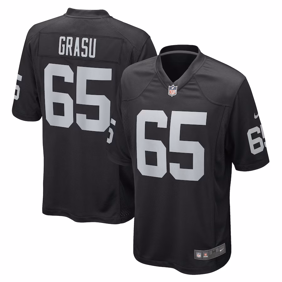 Men's Las Vegas Raiders Hroniss Grasu Nike Black Game Player Jersey - Jersey