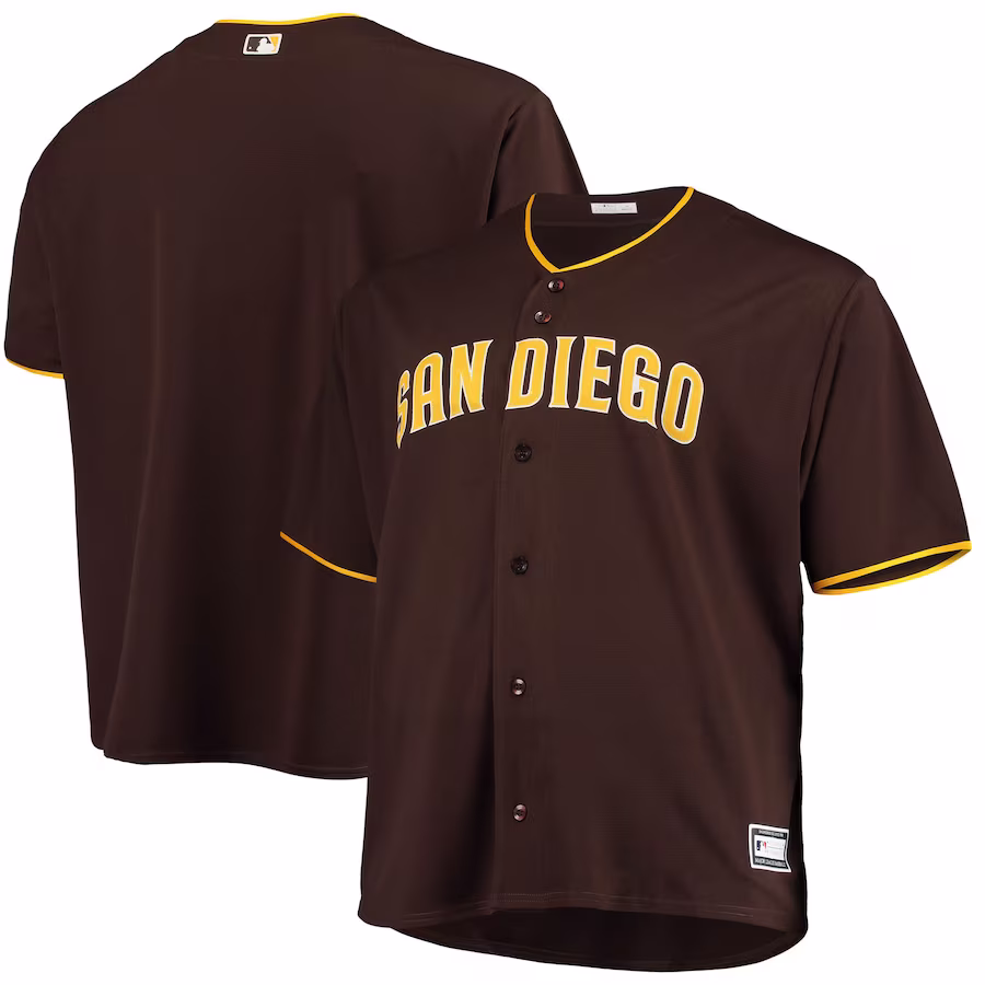 Men's San Diego Padres Sand/Brown Big & Tall Alternate Replica Team Jersey - Jersey