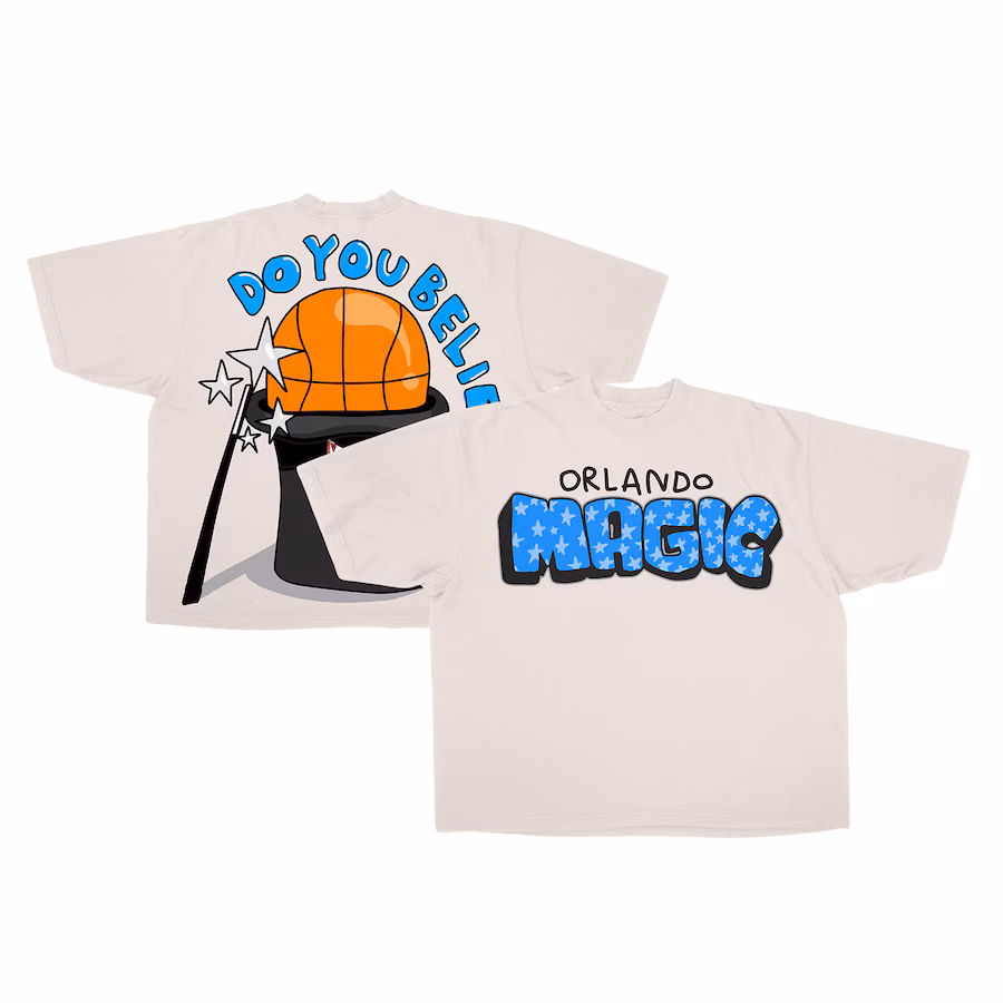 Unisex Orlando Magic  Tan I Believe In Magic Premium Vintage Boxy T-Shirt - Jersey