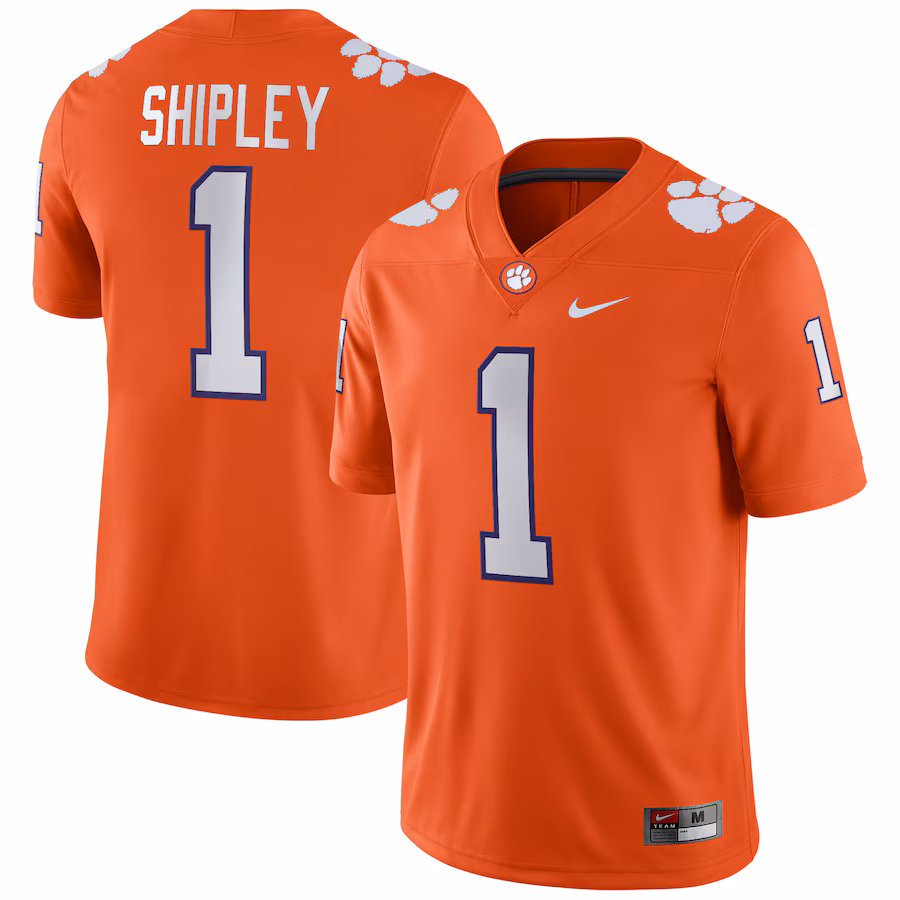 Will Shipley Clemson Tigers Nike NIL Football Game Jersey - Orange - Jersey