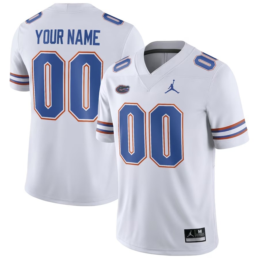 Florida Gators Jordan Brand Football Custom Game Jersey - White - Jersey
