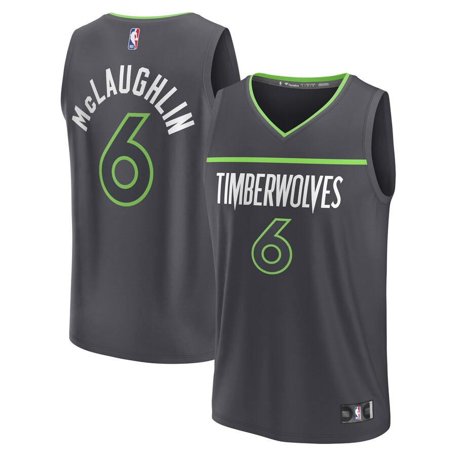 Youth Minnesota Timberwolves Jordan McLaughlin Fanatics Black Fast Break Replica Player Jersey - Statement Edition - Jersey