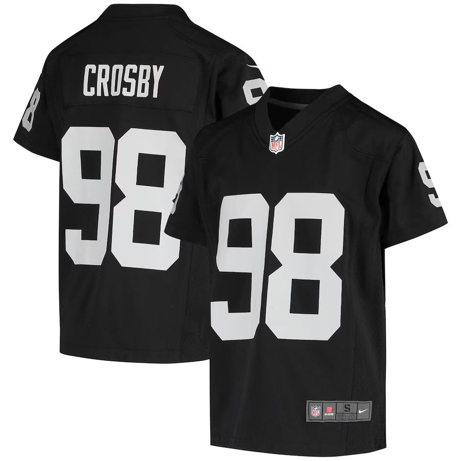 Youth Las Vegas Raiders Maxx Crosby Nike Black Game Jersey - Jersey