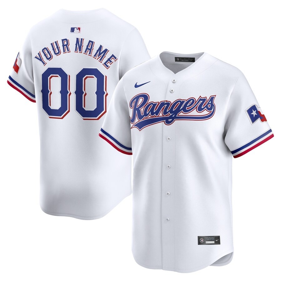 Men's Texas Rangers Nike White Home Limited Custom Jersey - Jersey