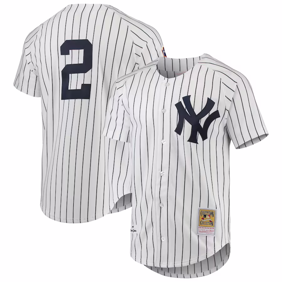 Men's New York Yankees Derek Jeter Mitchell & Ness White 1997 Cooperstown Collection Authentic Jersey - Jersey