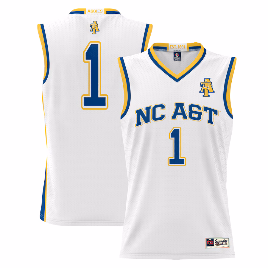 Youth GameDay Greats White #1 North Carolina A&T Aggies Lightweight Basketball Jersey - Jersey