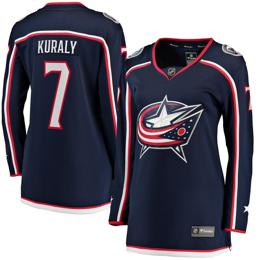 Women's Columbus Blue Jackets Sean Kuraly Fanatics Branded Navy Home Breakaway Player Jersey - Jersey