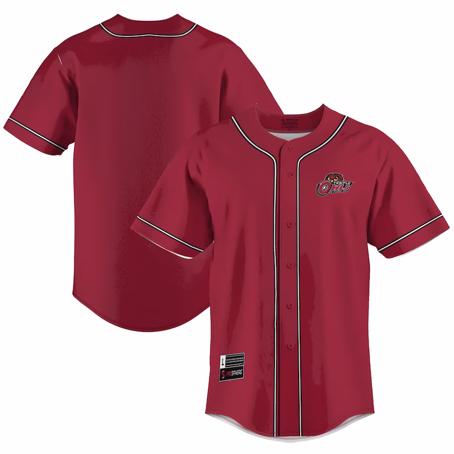 Temple Owls GameDay Greats  Lightweight Baseball Jersey - Red - Jersey