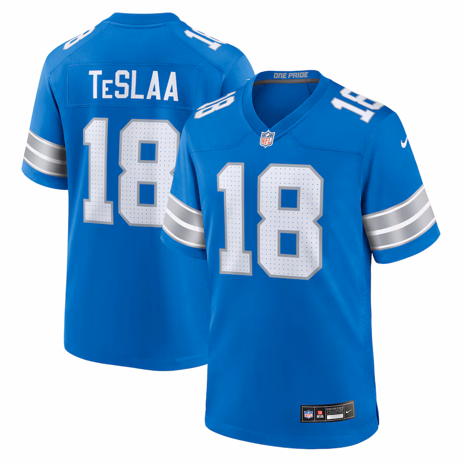 Youth Detroit Lions Isaac TeSlaa Nike Blue Game Player Jersey - Jersey