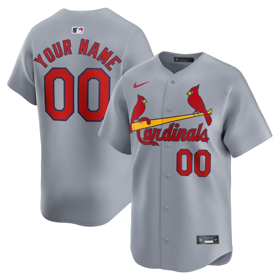 Men's St. Louis Cardinals  Nike Gray Away Limited Custom Jersey - Jersey