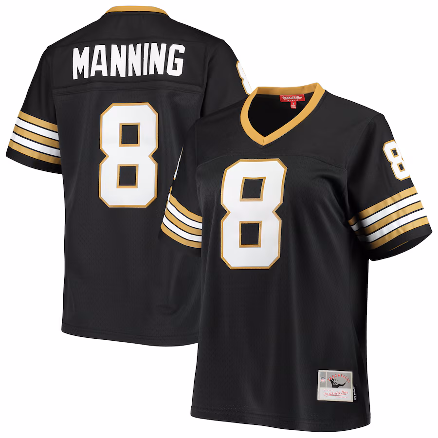 Women's New Orleans Saints Archie Manning Mitchell & Ness Black 1979 Legacy Replica Jersey - Jersey