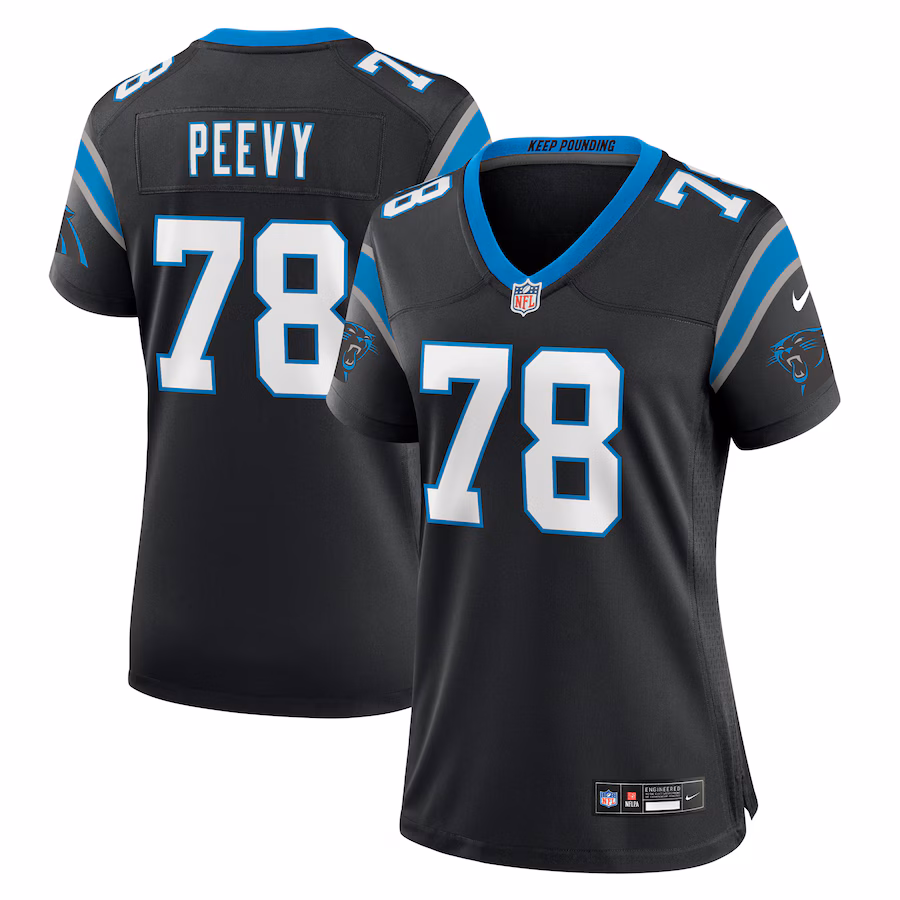 Women's Carolina Panthers Jayden Peevy Nike  Black  Game Jersey - Jersey