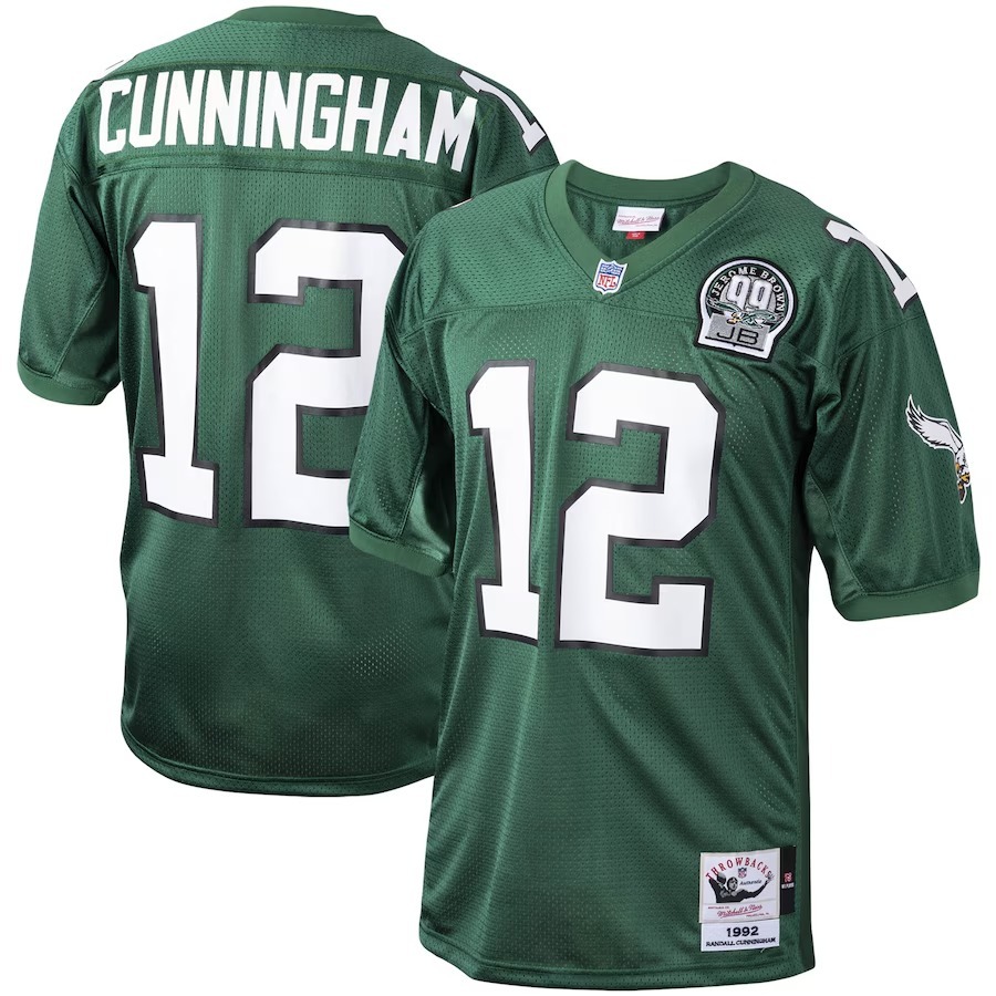 Men's Philadelphia Eagles 1992 Randall Cunningham Mitchell & Ness Green Authentic Throwback Retired Player Jersey - Jersey