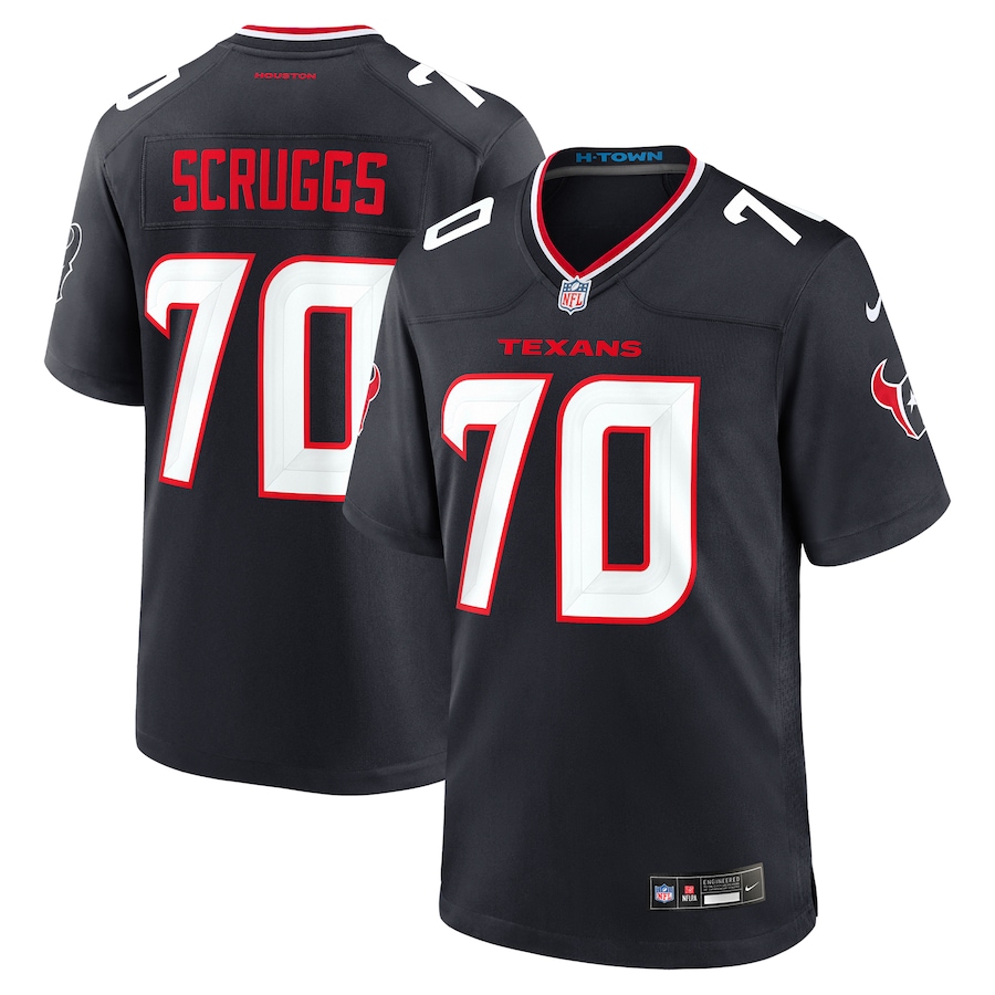 Men's Houston Texans Juice Scruggs Nike Navy Team Game Jersey - Jersey