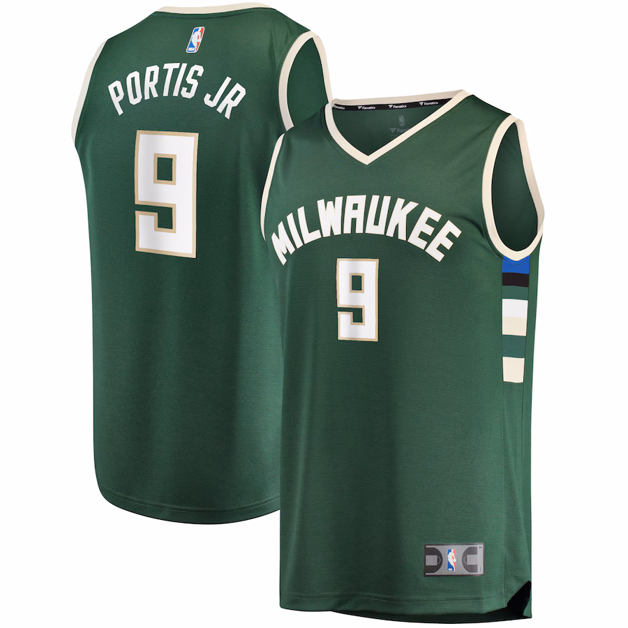 Men's Milwaukee Bucks Bobby Portis Fanatics Green Fast Break Replica Jersey - Icon Edition - Jersey