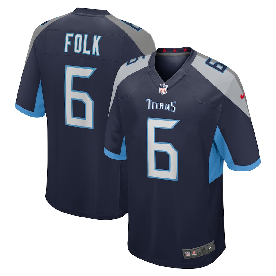 Men's Tennessee Titans Nick Folk Nike  Navy Team Game Jersey - Jersey