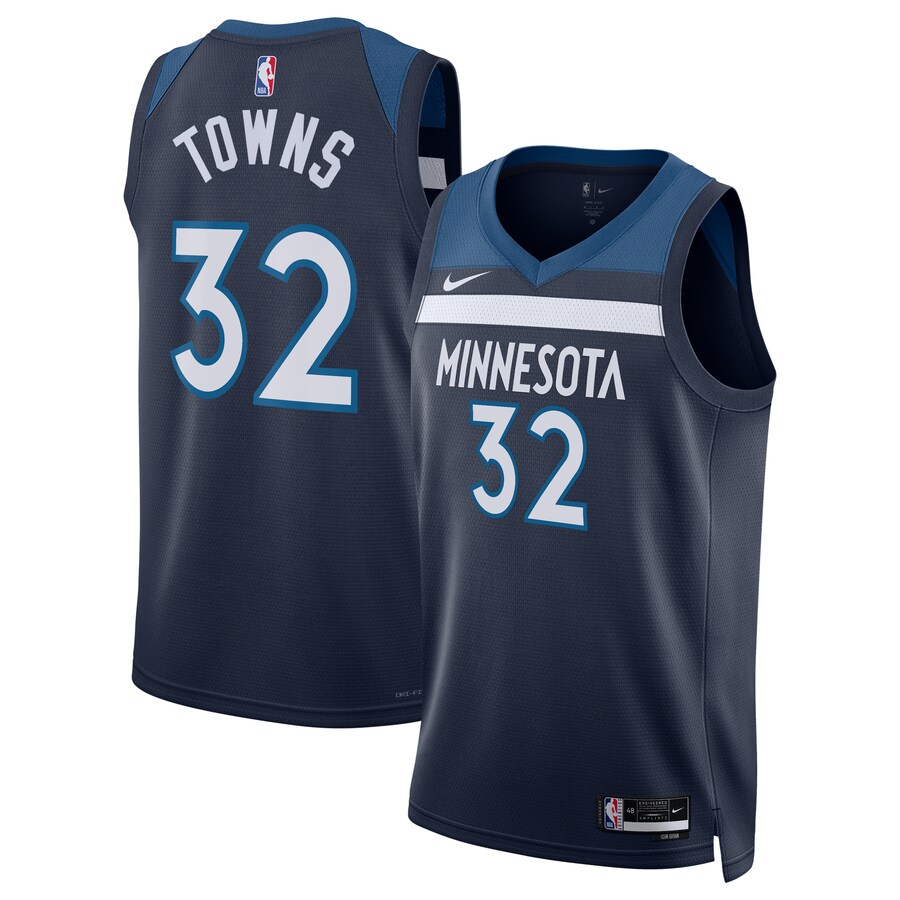 Unisex Minnesota Timberwolves Karl-Anthony Towns Nike Navy Swingman Jersey - Icon Edition - Jersey