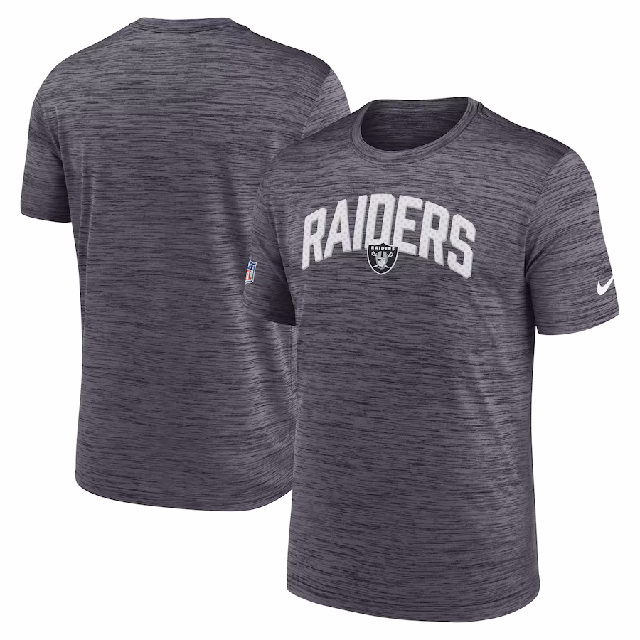Men's Las Vegas Raiders Nike Black Sideline Velocity Athletic Stack Performance T-Shirt - Jersey