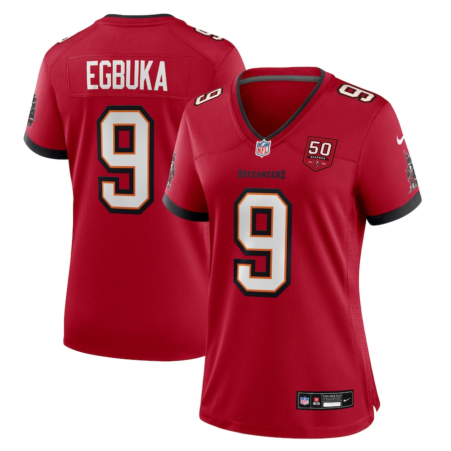 Women's Tampa Bay Buccaneers Emeka Egbuka Nike Red 50th Season Team Game Jersey - Jersey