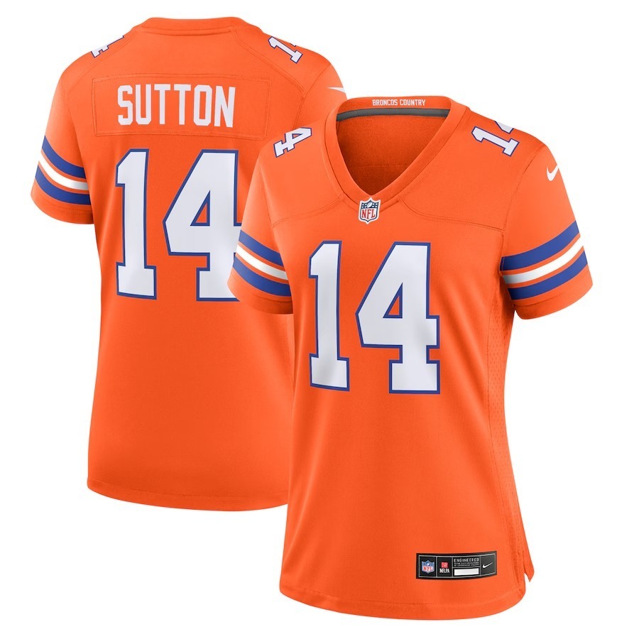 Women's Denver Broncos Courtland Sutton Nike Orange Mile High Collection 1977 Throwback Player Game Jersey - Jersey