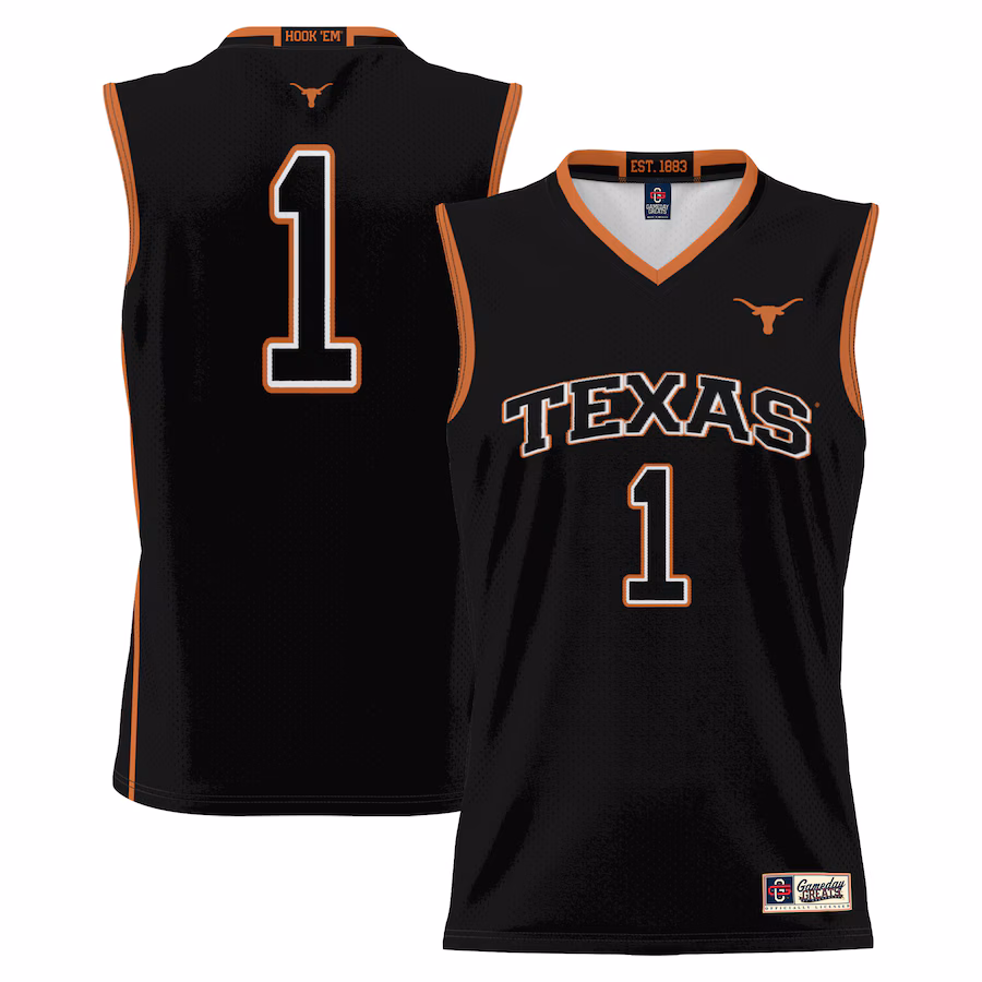 Youth GameDay Greats  Black #1 Texas Longhorns Lightweight Replica Basketball Jersey - Jersey