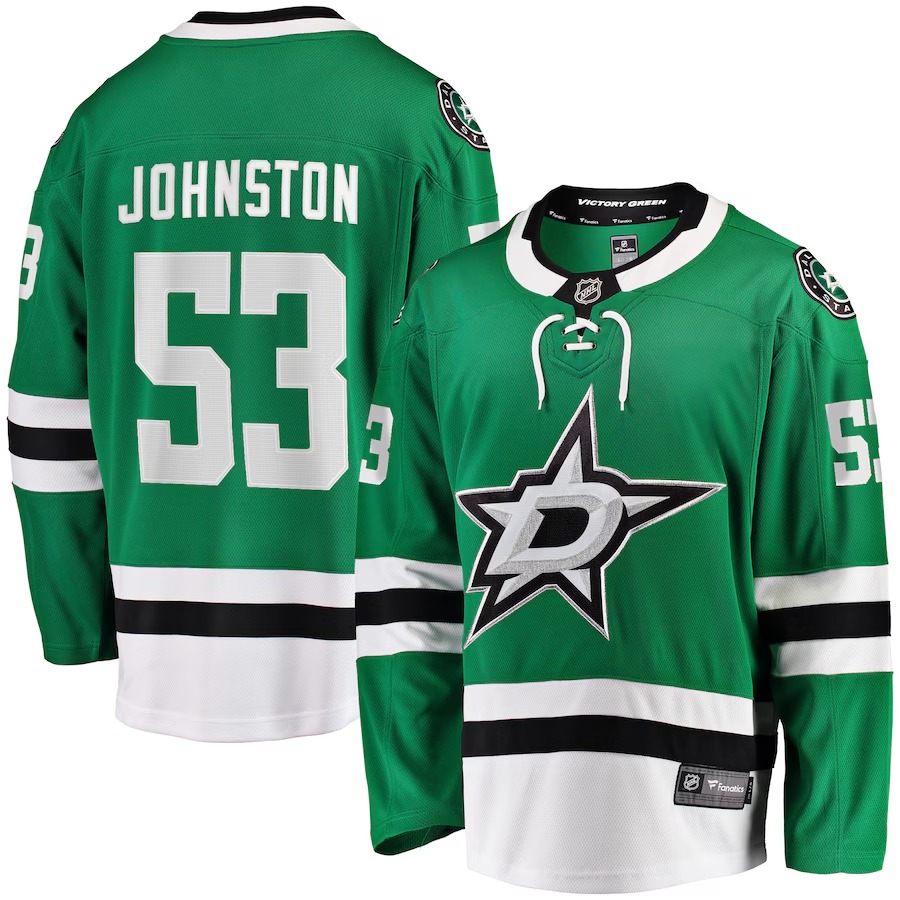 Men's Dallas Stars Wyatt Johnston Fanatics Kelly Green Home Breakaway Player Jersey - Jersey