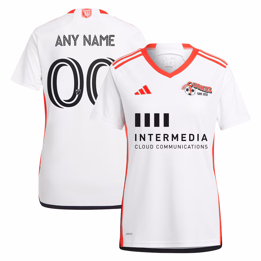 Women's San Jose Earthquakes  adidas White 2024 The 50 Kit Replica Custom Jersey - Jersey