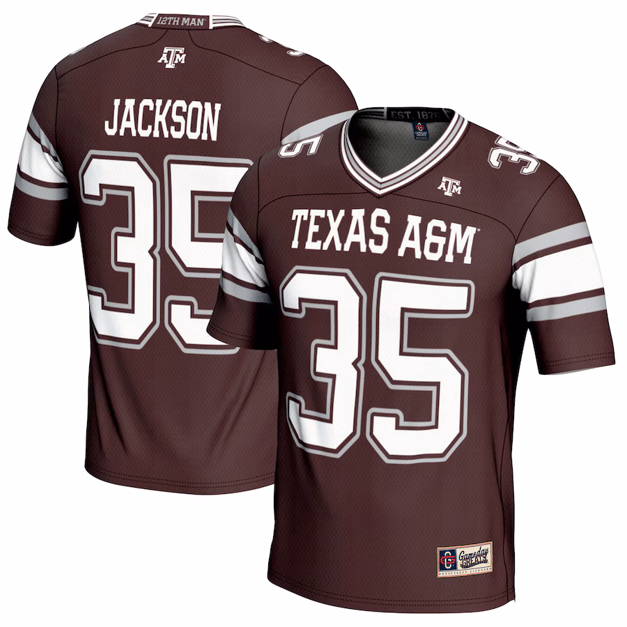 McKinnley Jackson Texas A&M Aggies GameDay Greats NIL Player Football Jersey - Maroon - Jersey