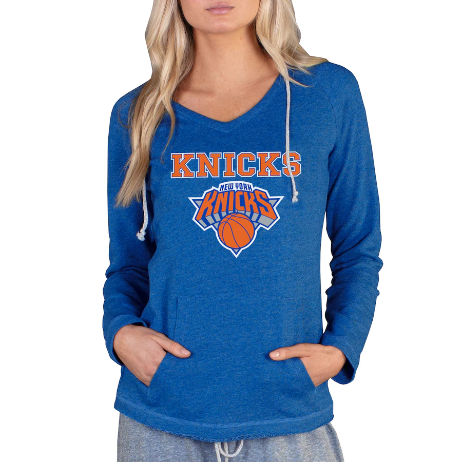 Women's New York Knicks Concepts Sport Royal Mainstream Terry Hooded Top - Jersey