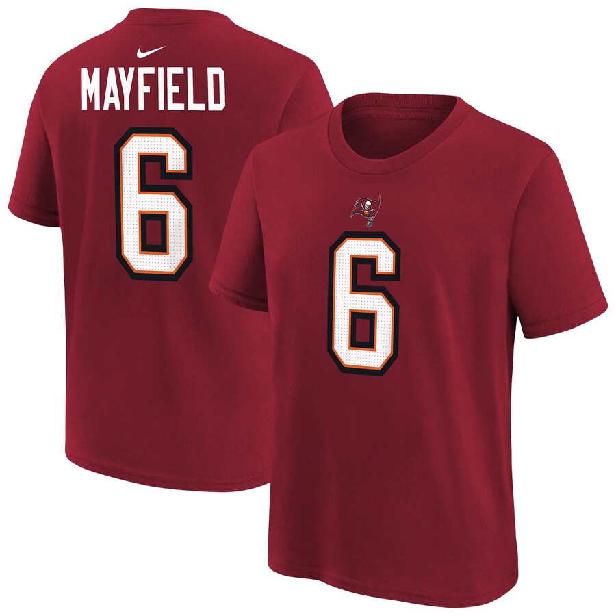 Men's Tampa Bay Buccaneers Baker Mayfield Nike Red Player Name & Number T-Shirt - Jersey