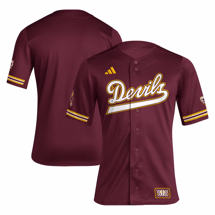 Arizona State Sun Devils adidas Reverse Retro Replica Baseball Jersey - Maroon - Jersey