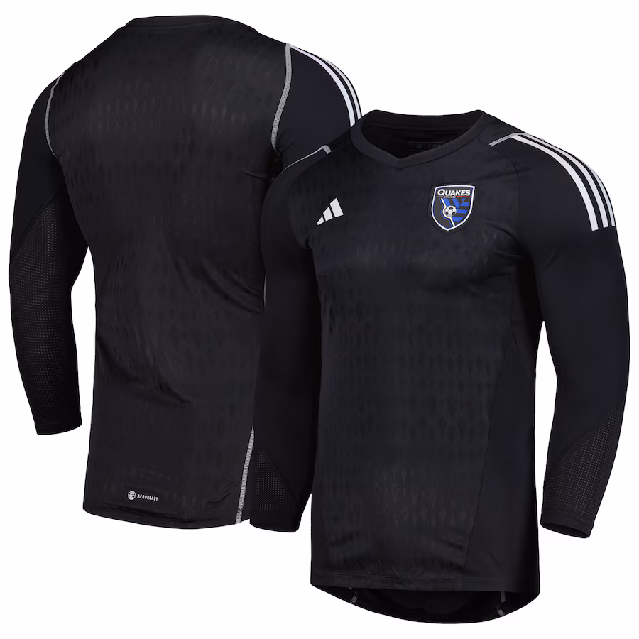 Men's San Jose Earthquakes adidas Black 2023 Goalkeeper Long Sleeve Replica Jersey - Jersey