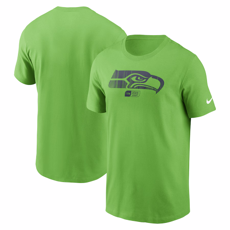Men's Seattle Seahawks Nike Neon Green Faded Essential T-Shirt - Jersey