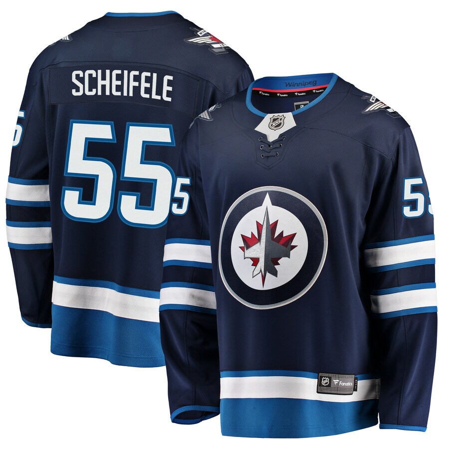 Men's Winnipeg Jets Mark Scheifele Fanatics Branded Navy Breakaway Replica Jersey - Jersey