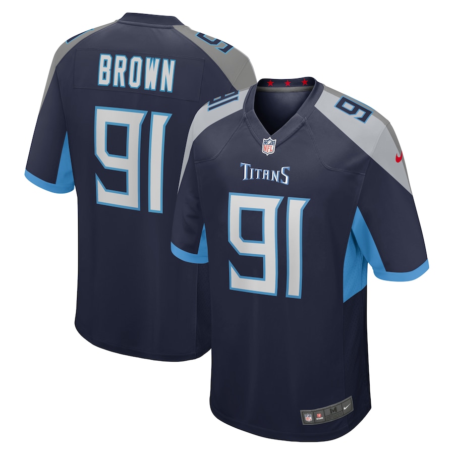 Men's Tennessee Titans Shakel Brown Nike  Navy  Game Jersey - Jersey