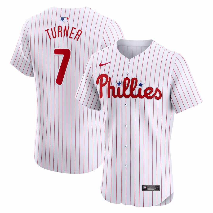 Men's Philadelphia Phillies Trea Turner Nike White Home Elite Jersey - Jersey