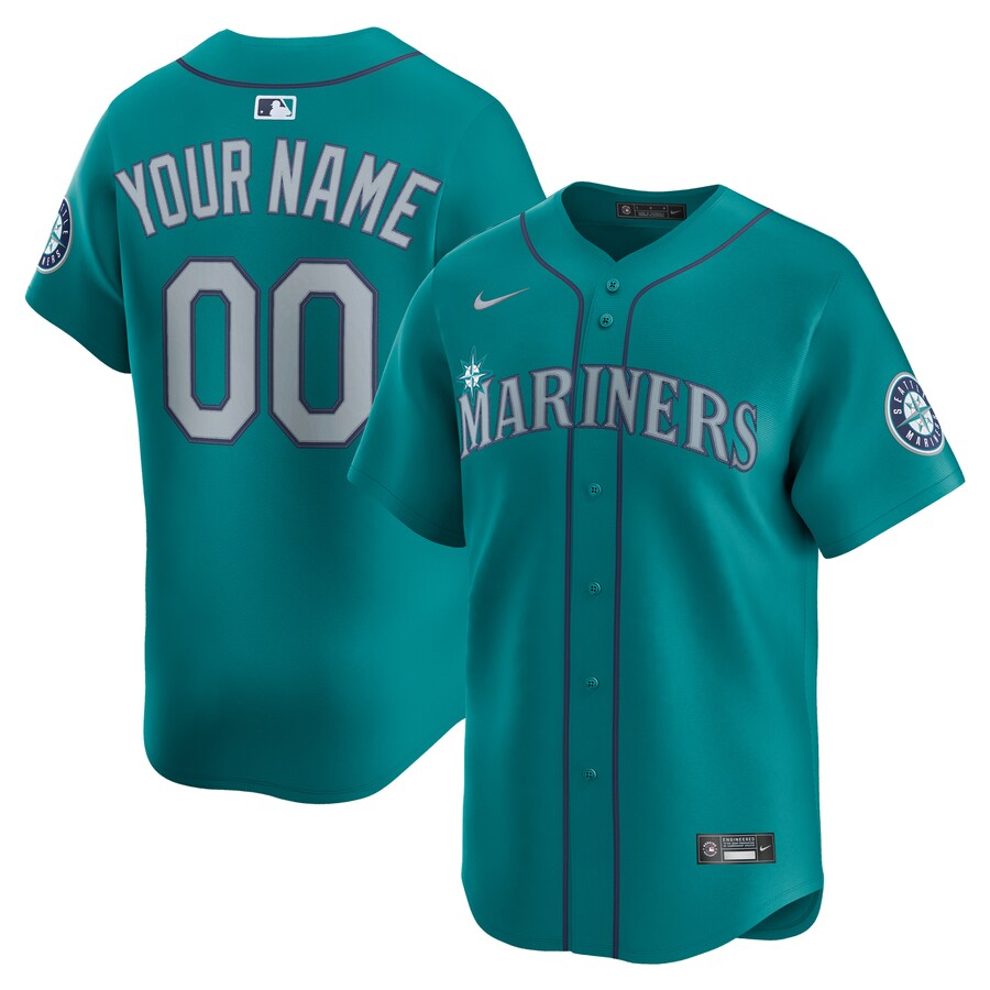 Men's Seattle Mariners Nike Teal Alternate Limited Custom Jersey - Jersey