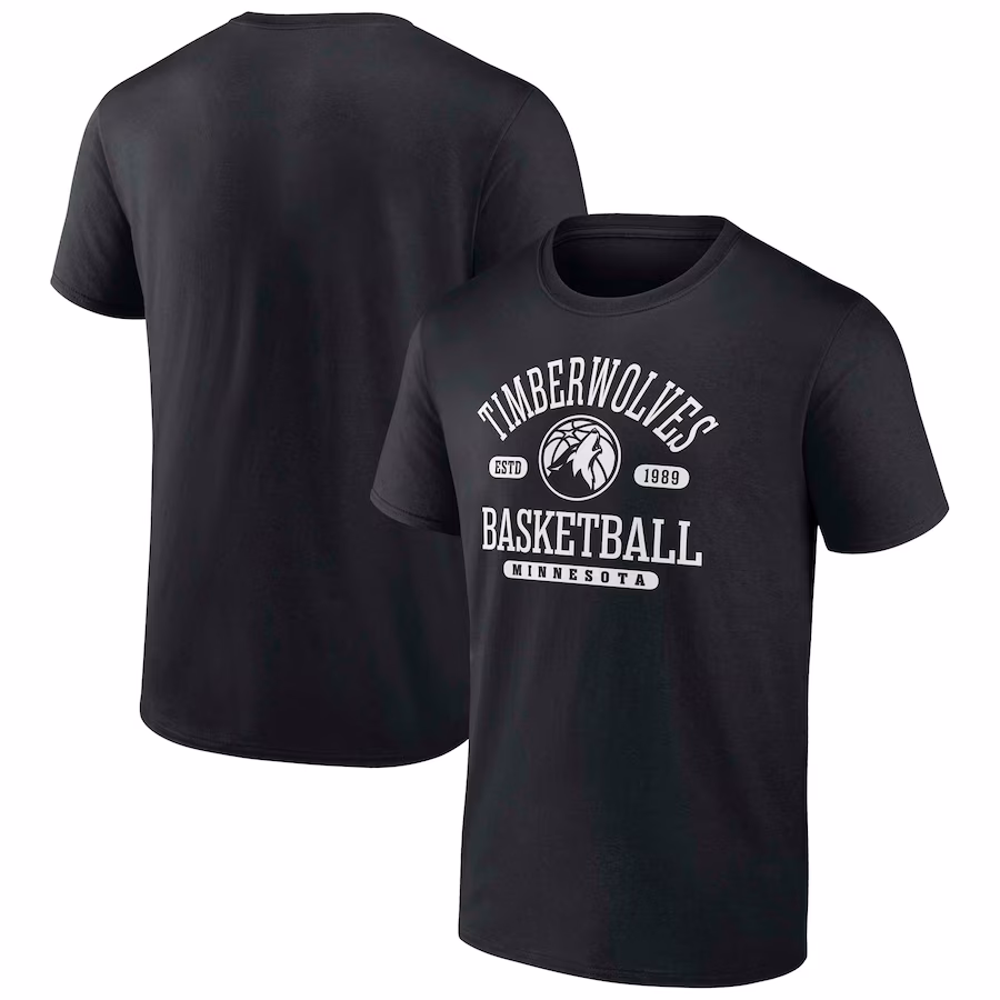 Men's Minnesota Timberwolves  Fanatics Black Calling Plays T-Shirt - Jersey