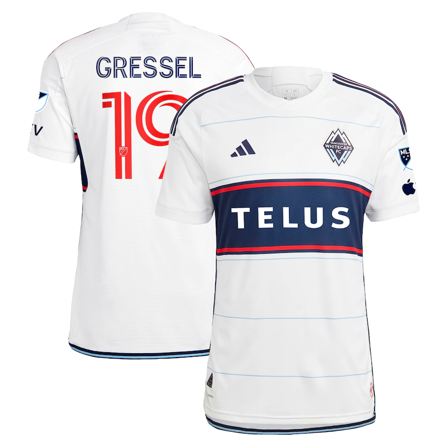 Men's Vancouver Whitecaps FC Julian Gressel adidas White 2023 Bloodlines Authentic Player Jersey - Jersey