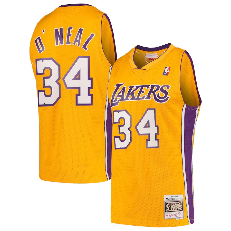 Men's Los Angeles Lakers Shaquille O'Neal Mitchell & Ness Gold Hardwood Classics Swingman Jersey - Jersey