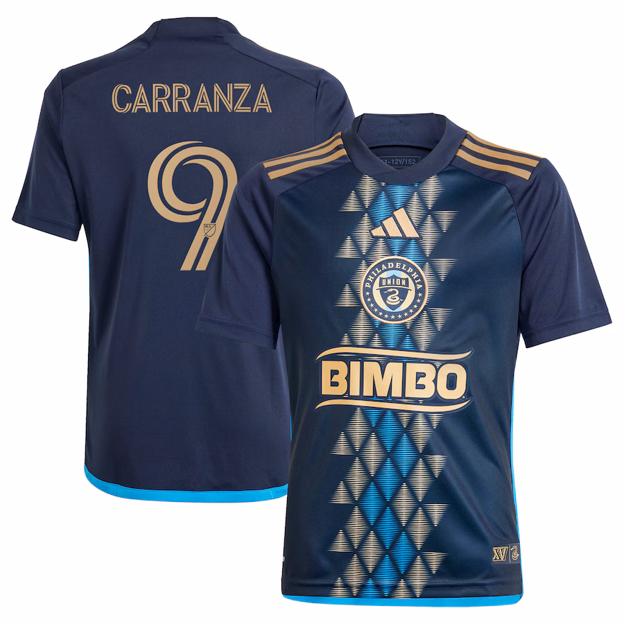 Youth Philadelphia Union Julian Carranza adidas Navy 2024 The XV Kit Replica Player Jersey - Jersey
