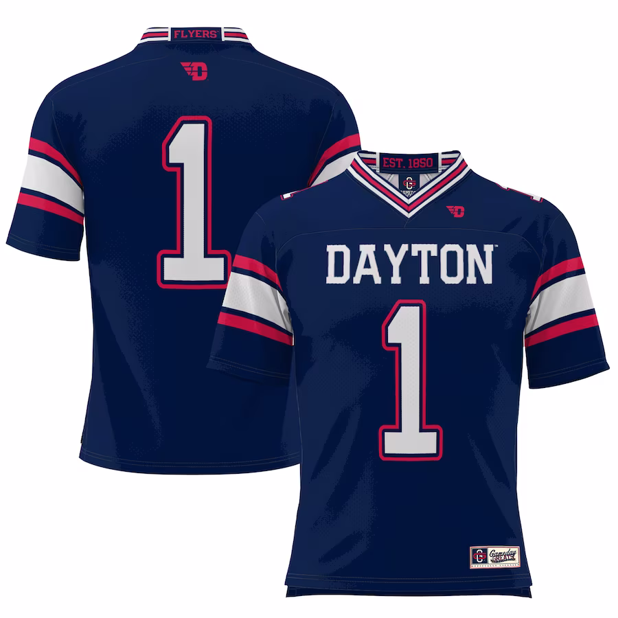 #1 Dayton Flyers GameDay Greats Football Jersey – Navy - Jersey