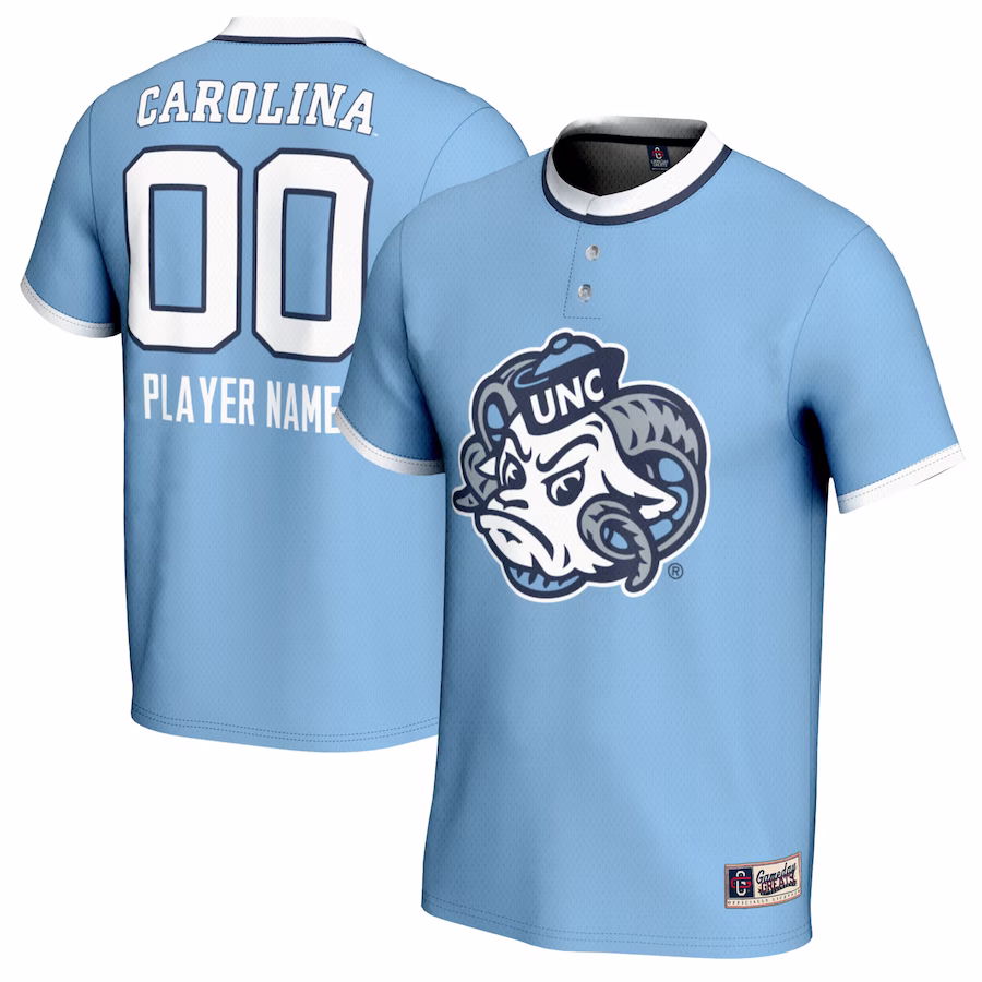 North Carolina Tar Heels GameDay Greats Youth NIL Pick-A-Player Lightweight Softball Mascot Jersey - Carolina Blue - Jersey
