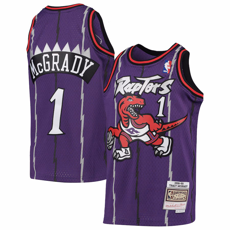 Youth Toronto Raptors Tracy McGrady Mitchell & Ness Purple 1998-99 Hardwood Classics Swingman Throwback Jersey - Jersey