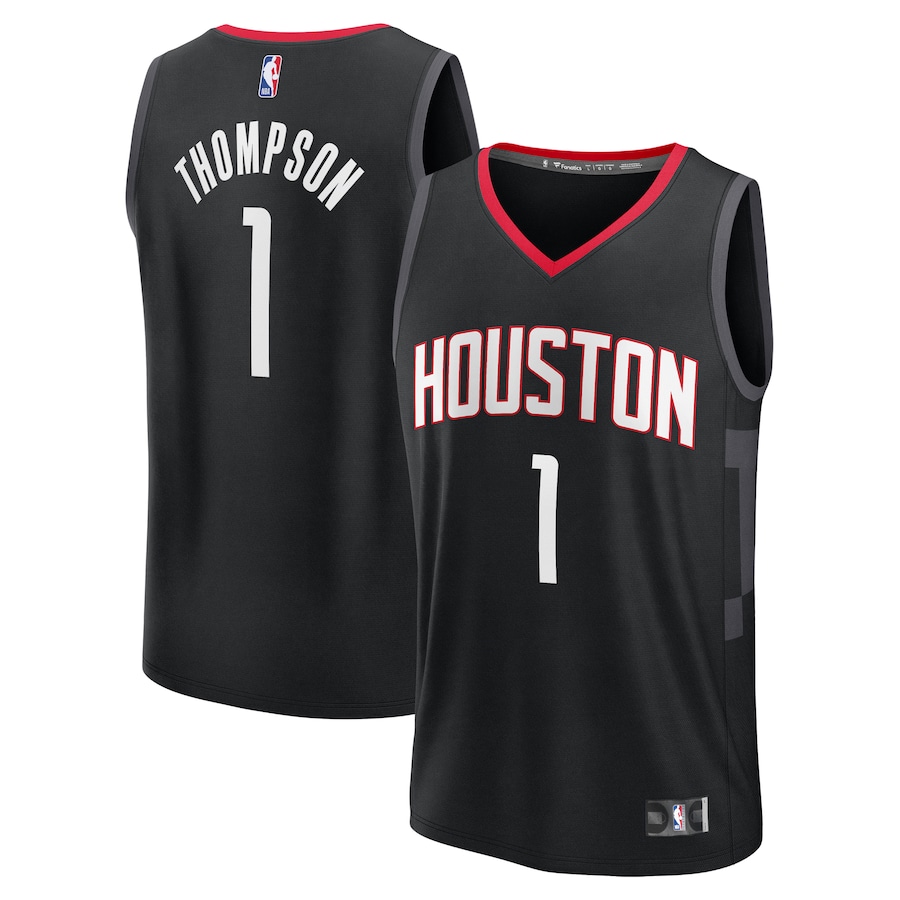 Men's Houston Rockets Amen Thompson Fanatics Black Fast Break Replica Player Jersey - Statement Edition - Jersey